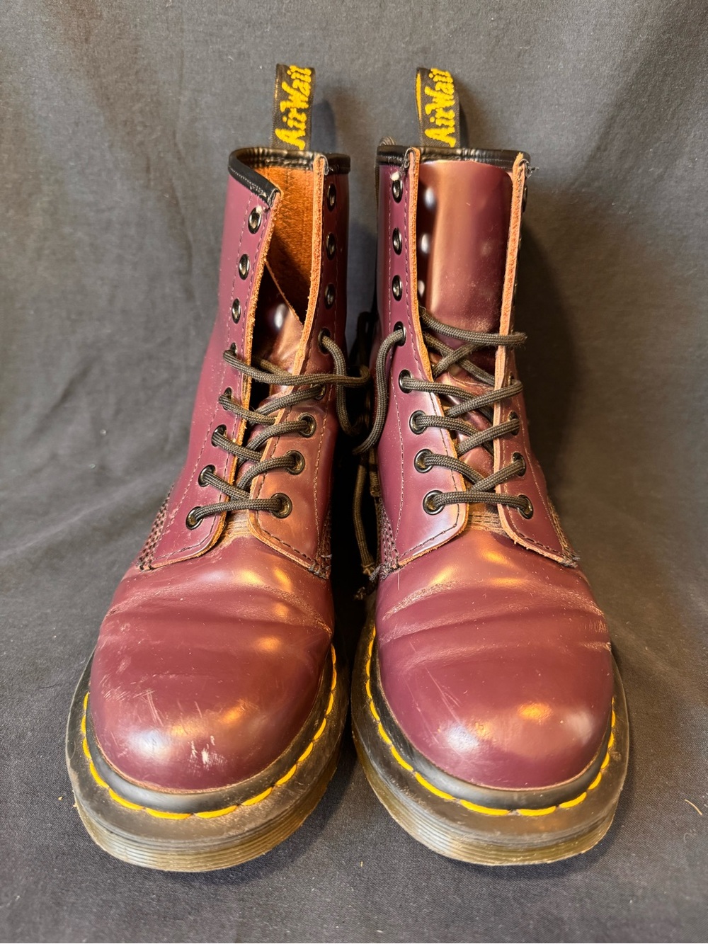 Dr. Martens Women's Burgundy‎ 8-Eye Leather Combat Boots
